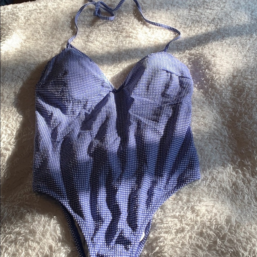 NWT J.Crew Gingham 2 pc retro bathing suit L